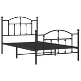 Metal Bed Frame without Mattress with Footboard Black 100x190cm 353451