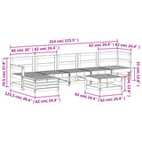 ZNTS 7 Piece Garden Lounge Set White Solid Wood Pine 3250617