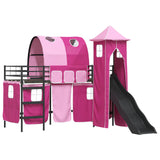 Kids'Loft Bed Frame Black and Pink 75 x 190 cm Metal 42020885