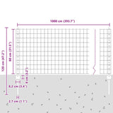 Fence and Post Silver 0.8 x 10 m Steel 3336216