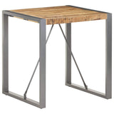 321599 Dining Table 70x70x75 cm Solid Rough Mango Wood