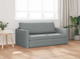 2-Seater Folding Sofa Bed Light Grey 124 x 71 x 78 cm Fabric 42030512