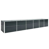 Garden Raised Bed Galvanised Steel 480x80x77 cm Anthracite 47071
