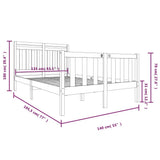 Bed Frame without Mattress White Double Solid Wood 3100695
