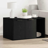 Cat Litter Box Enclosure Black Oak 80x50x45 cm Engineered Wood 865987