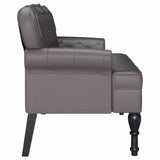 Bench Grey 119.5 x 64.5 x 75 cm Faux Leather 42019297
