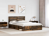 Bed Frame Smoked Oak 120 x 200 cm Solid Pine Wood 3411435