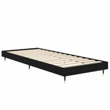 Bed Frame without Mattress Black 75x190 cm Small Single Engineered Wood 832206