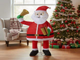 1.8M Lighted Santa Claus Holding Bell Christmas Yard Decorations, Pre-lit Pull Up Santa with 200 79483818
