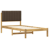 Bed Frame with Upholstered Headboard Whitewash and Taupe 904207