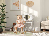 Kids Dressing Table with Mirror, Stool, Drawer, Cloud Design, White T3398P379026