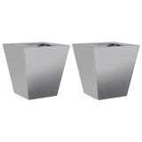 ZNTS Garden Planters 30x30x30 cm 2 pcs Galvanised Steel 851049