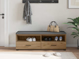 Hall Bench with Cushion with Shelf Artisan Oak 100 x 38 x 46 cm 891471