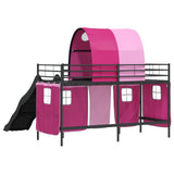 Kids'Loft Bed Frame Black and Pink 75 x 190 cm Metal 42020843