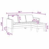 Sofa Set 2 pcs Dark grey 173 x 131 x 67 cm Fabric 3329253