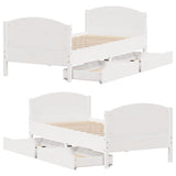 Bed Frame without Mattress White 90x190 cm Single Solid Wood Pine 3301810
