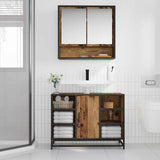 Bathroom Cabinet Old Wood 80 x 33 x 60 cm Engineered Wood 883637