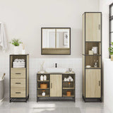 3 Piece Bathroom Furniture Set Sonoma Oak Engineered Wood 3301061