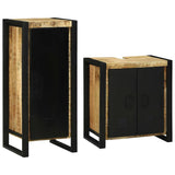Bathroom Furniture Set with Shelf 2 pcs Brown Soild Mango Wood 3305606
