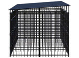 Outdoor Dog Kennel with Roof Steel 7.37 m 3097949