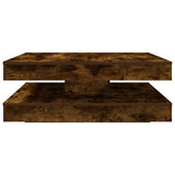 Coffee Table 360-Degree Rotatable Smoked Oak 90x90x34.5 cm 3321355