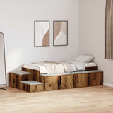 Storage Bed Frame with Storage Old Wood 80 cm Engineered Wood 3335579