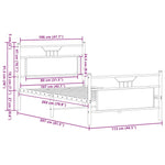 Bed Frame without Mattress Smoked Oak 107x203 cm Engineered Wood 4106757