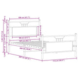 Bed Frame without Mattress Smoked Oak 107x203 cm Engineered Wood 4106757