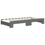 Daybed with Trundle&Drawers without Mattress Dark Grey 90x190 cm Single 3196890