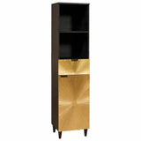Bathroom Cabinet Set 3 pcs Black and Gold Solid Mango Wood 3310025