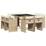 Garden Dining Set Beige, Black, Cream White 3211198
