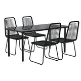 5 Piece Garden Dining Set Black 3156504