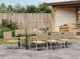 Garden Dining Set with Cushion 9 pcs Beige Poly Rattan 3379722