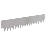 Lawn Edging 10 pcs 103 x 20 cm metal Silver 8008278