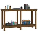Work Bench Honey Brown 140x50x80 cm Solid Wood Pine 822509