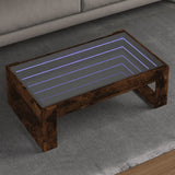 Coffee Table with Infinity LED Smoked Oak 90x53x30 cm 847641