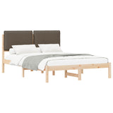 Bed Frame with Upholstered Headboard Taupe 150 x 200 cm 877832