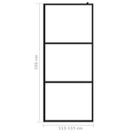 Walk-in Shower Wall with Clear ESG Glass Black 115x195 cm 149151