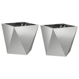 Planter 2 pcs Silver 30 x 30 x 30 cm Galvanised Steel 883819