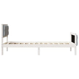 Bed Frame with Headboard Light Grey 75 x 190 cm Solid Pine Wood 878443