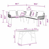 Garden Sofa Set 2 pcs Black Poly Rattan 3328652