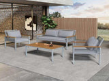 Garden lounge set, garden furniture set with comfortable cushions, double sofa, 2 armchairs and N606P239503E