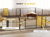 12 Panels Heavy Duty Puppy Playpen, for Small Dogs, Indoor and Outdoor Use - Silver T3398P349725