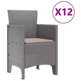 Garden Dining Set 13 pcs Light grey Poly rattan 3378628