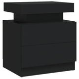 ZNTS Bedside Cabinet Black 45x35x52 cm Engineered Wood 326850