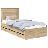 Bed Frame with Drawer Sonoma Oak 100 x 200 cm Engineer Wood 3410199