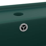 146948 Luxury Basin Overflow Square Matt Dark Green 41x41 cm Ceramic