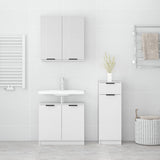 ZNTS 3 Piece Bathroom Cabinet Set High Gloss White Engineered Wood 3115872