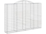 Arched Gabion Baskets 3 pcs 200x50x180/200 cm Galvanised Iron 3146405