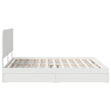 Storage Bed with Headboard White 200 x 200 cm Engineered Wood 3412651